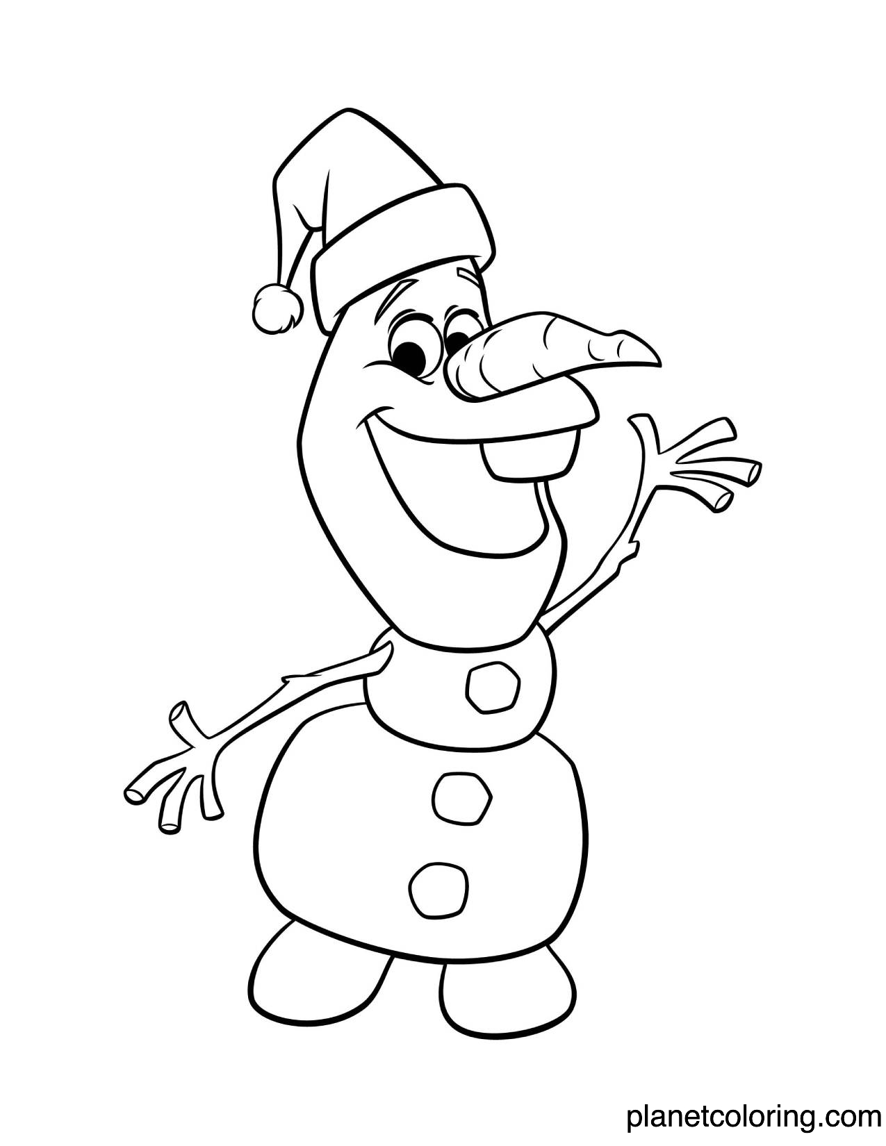 Olaf wears christmas hat