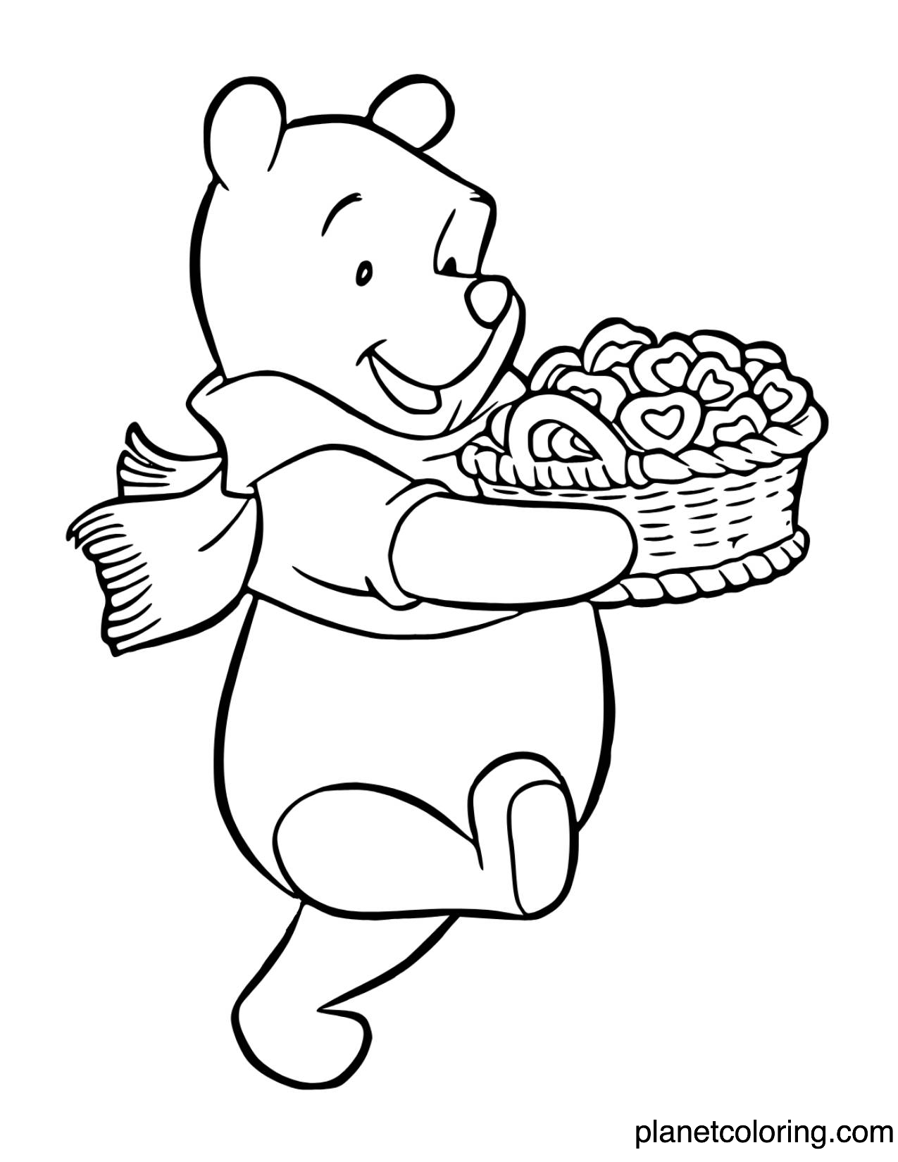 Pooh holds a basket