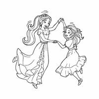 Isabel and Princess Elena dancing