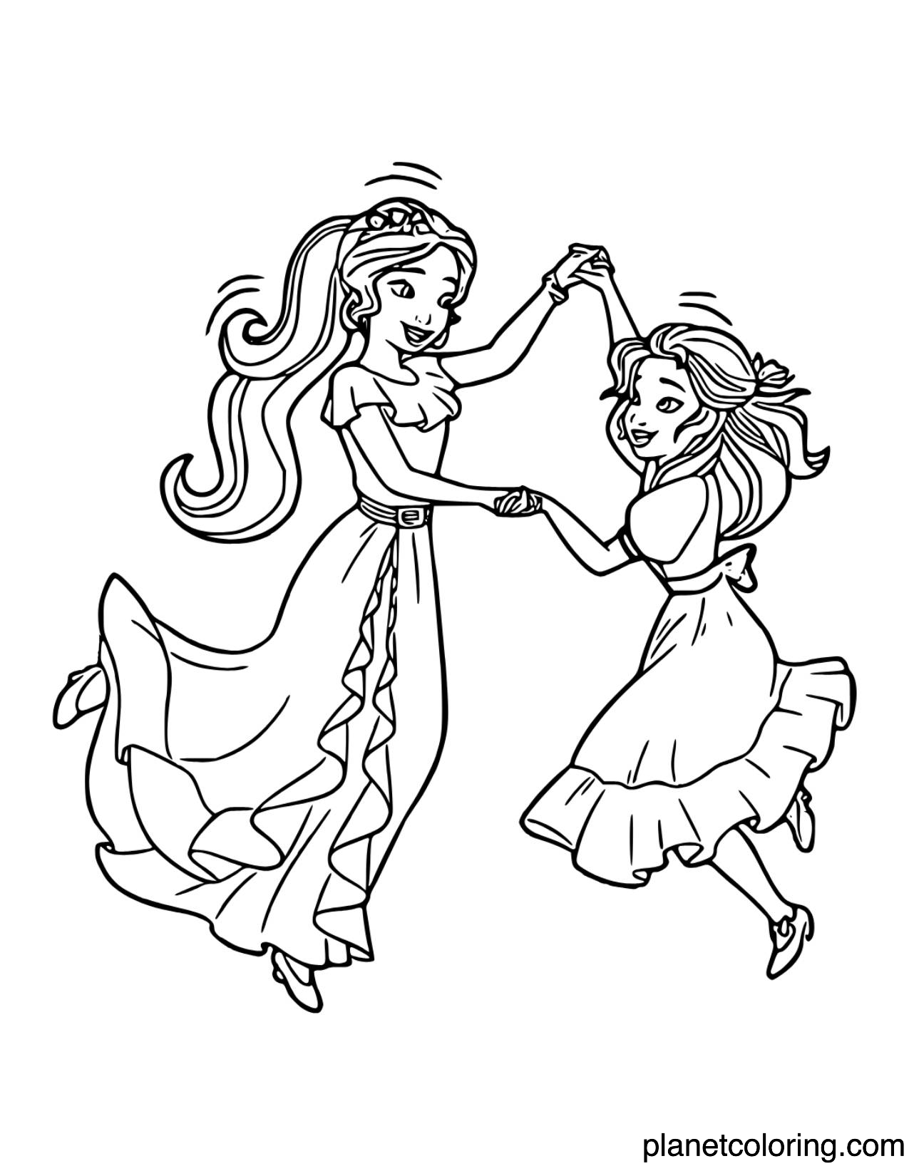 Isabel and Princess Elena dancing