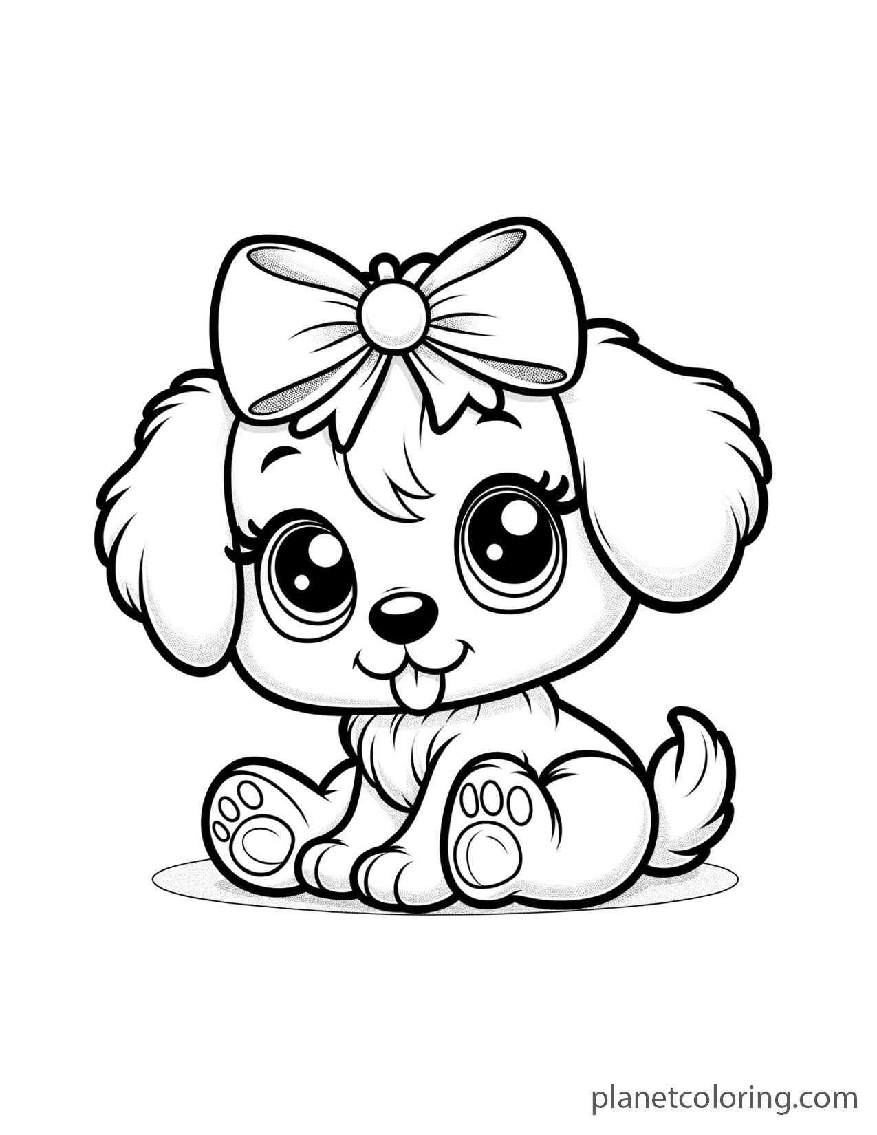 Puppy with a bow