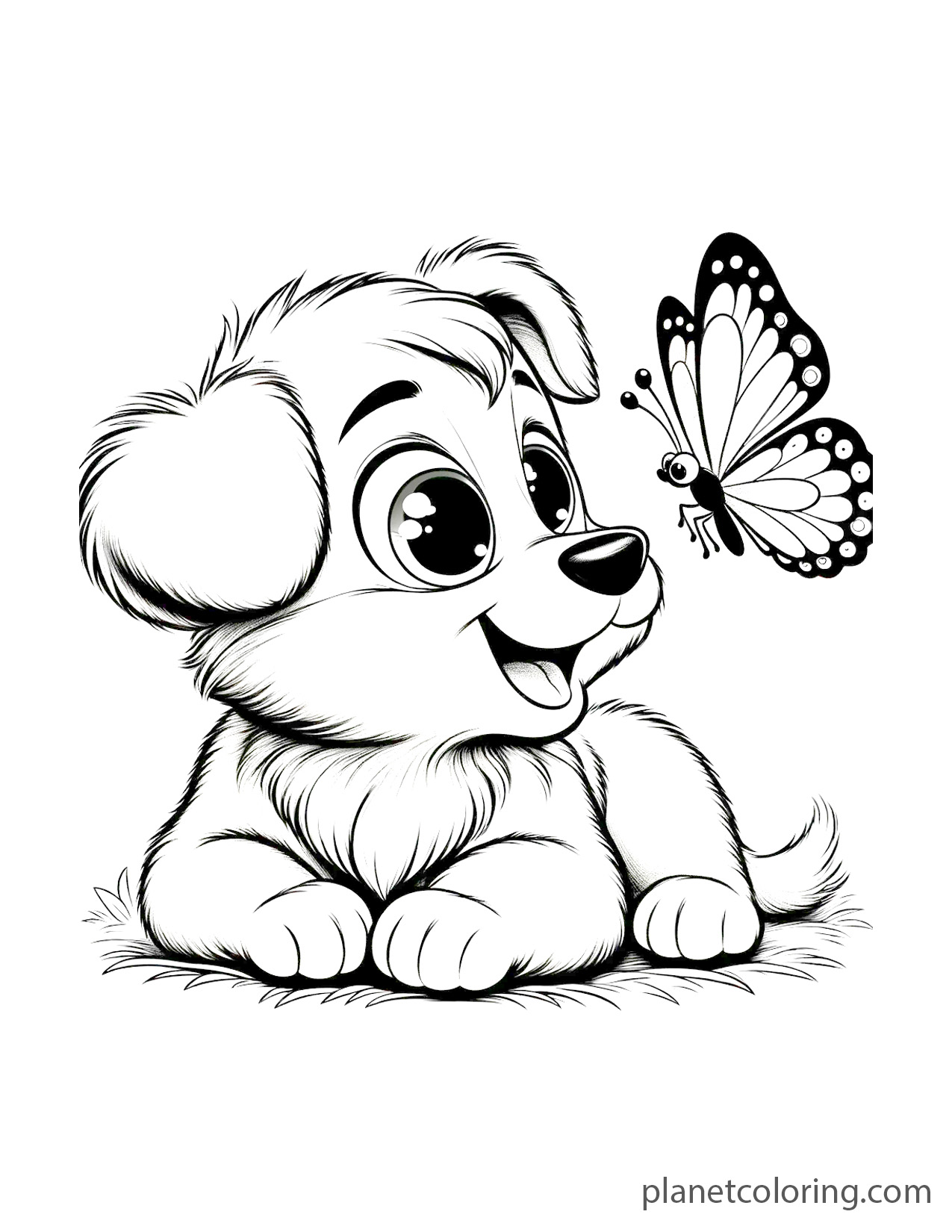 Puppy with a butterfly