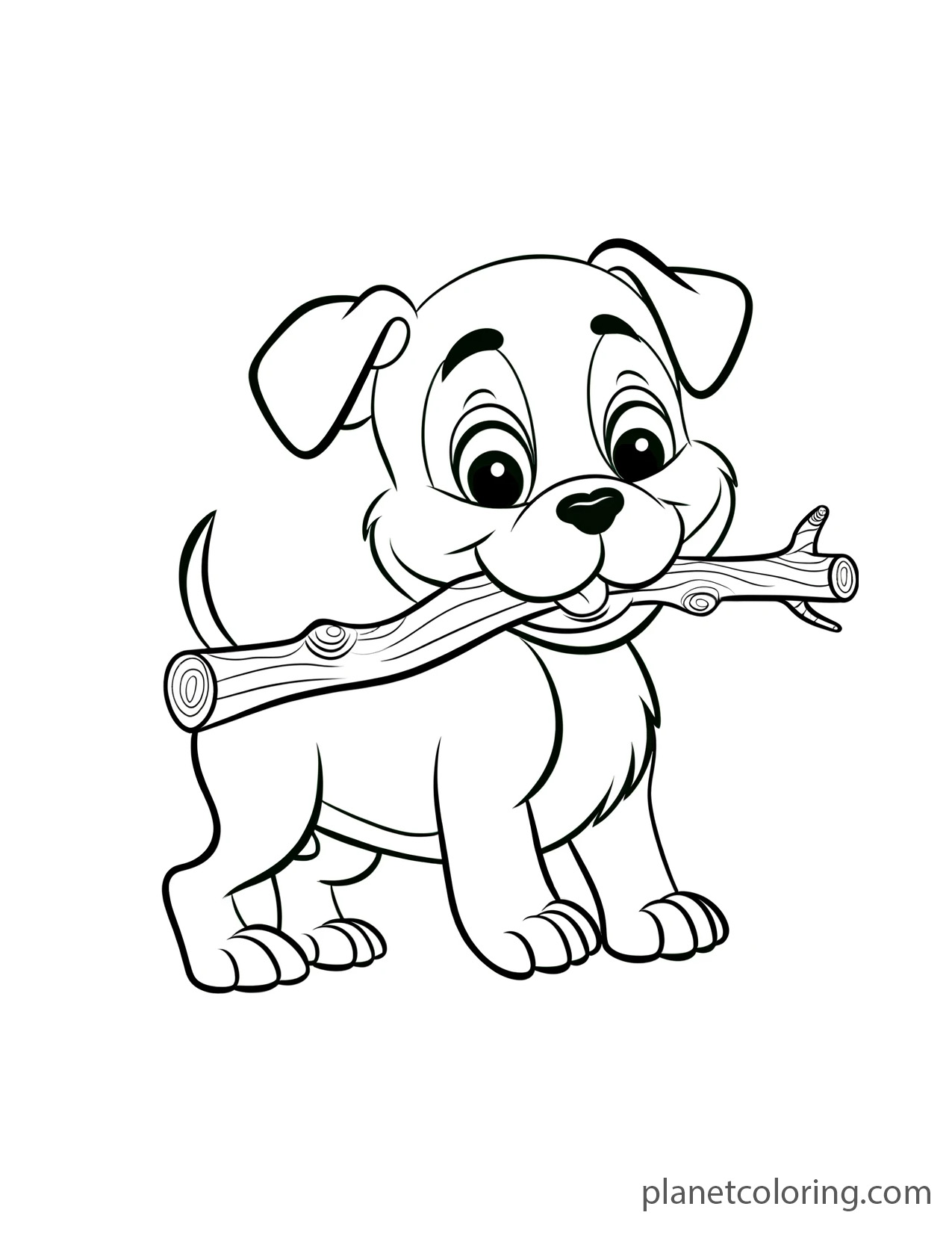 Puppy with stick
