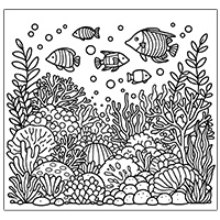 Coral reefs with fish