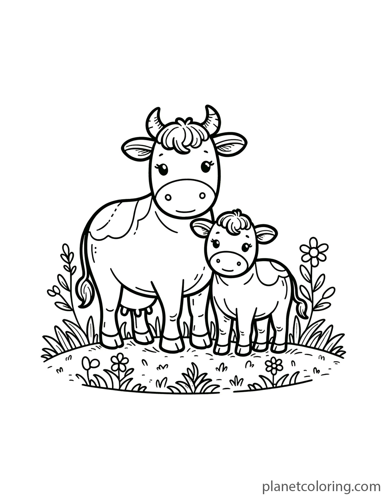 Cow with a calf