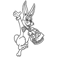 Easter bunny waving