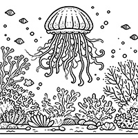 Jellyfish and corals