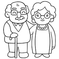 Smiling couple for grandparents day