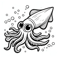 Swimming squid