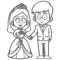 Wedding themed cartoon