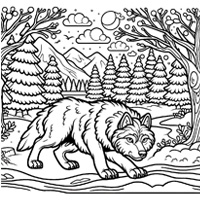wolf hunting prey