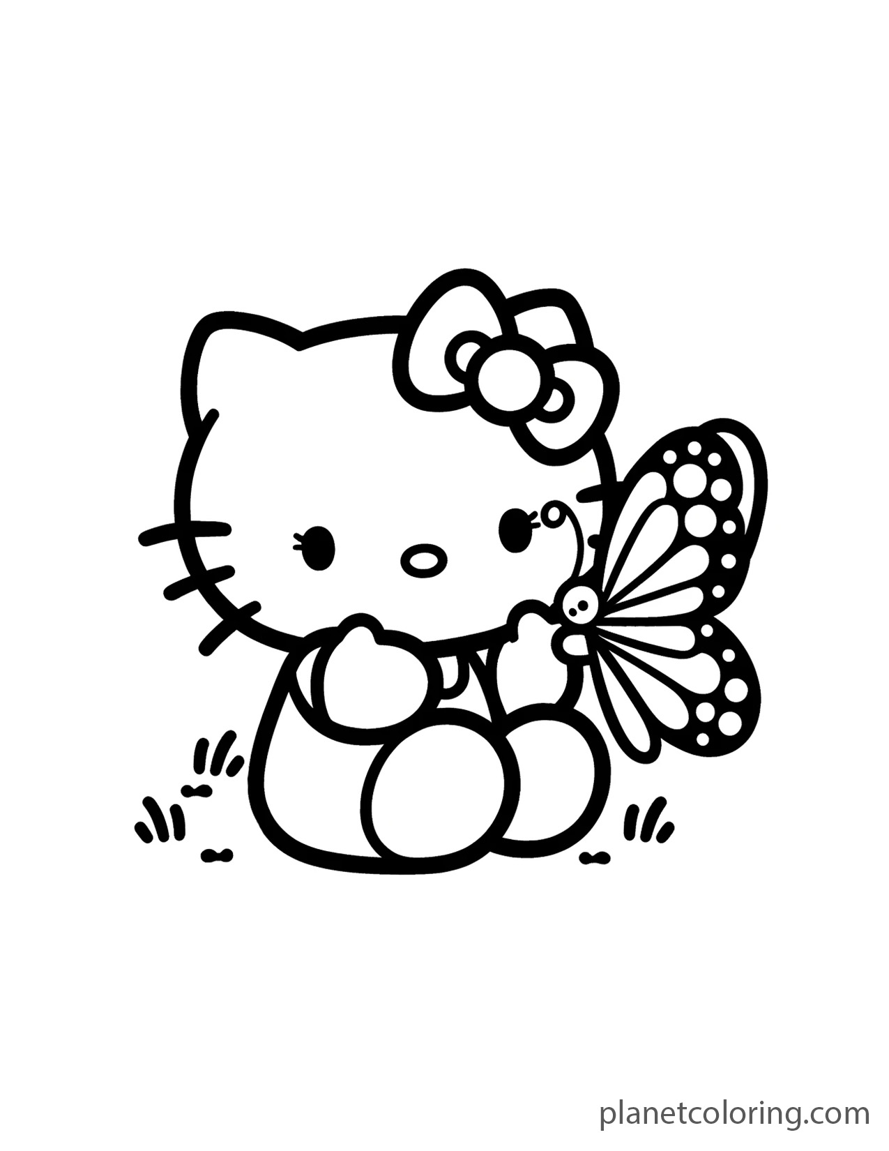 Hello kitty with a butterfly