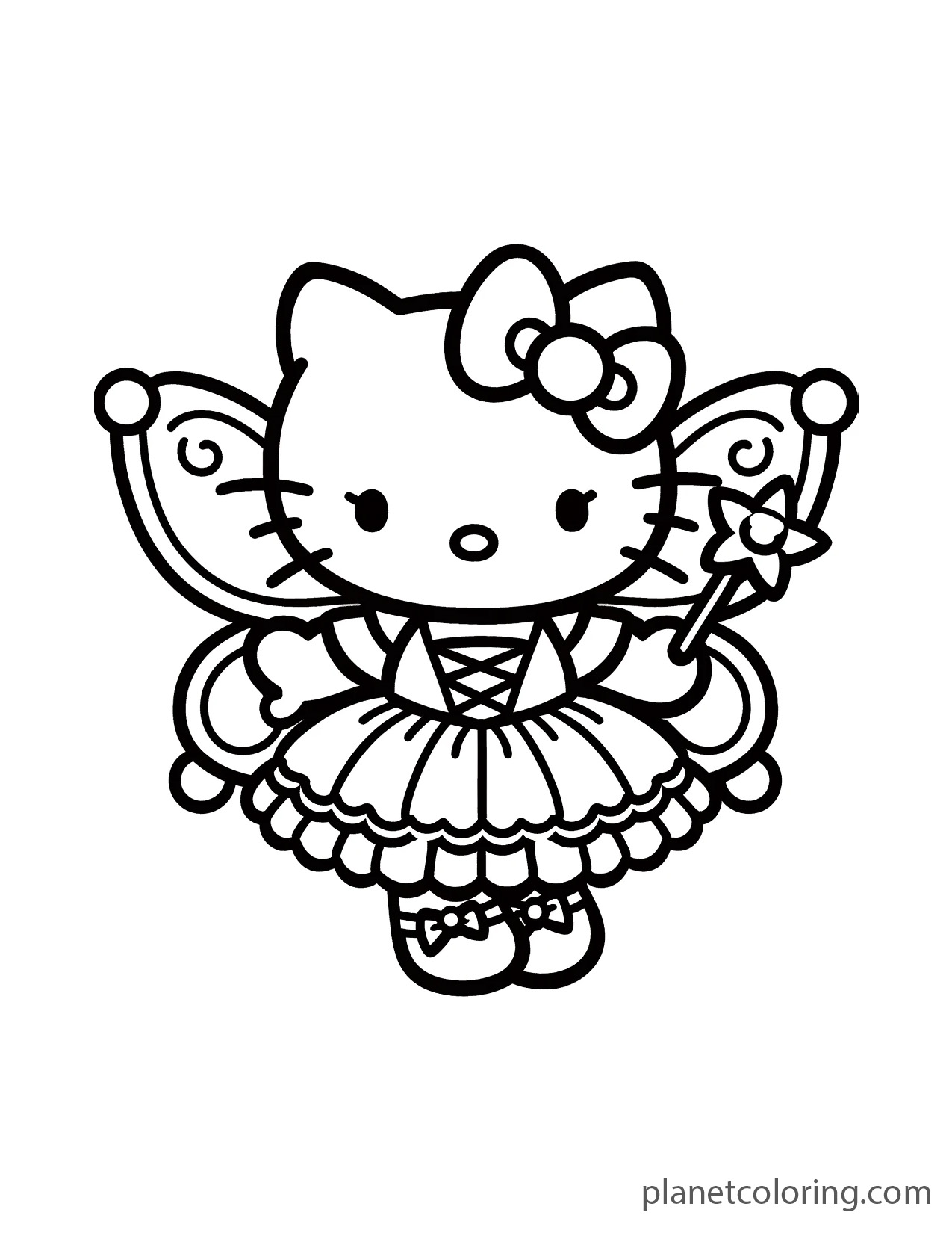 Hello kitty in a fairy costume