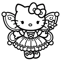Hello kitty in a fairy costume