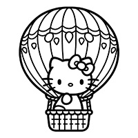 Hello kitty in a hot air balloon