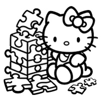 Hello kitty with puzzle pieces