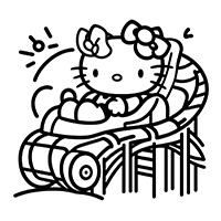Hello kitty on a roller coaster