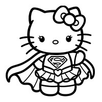 Hello Kitty with a superhero cape