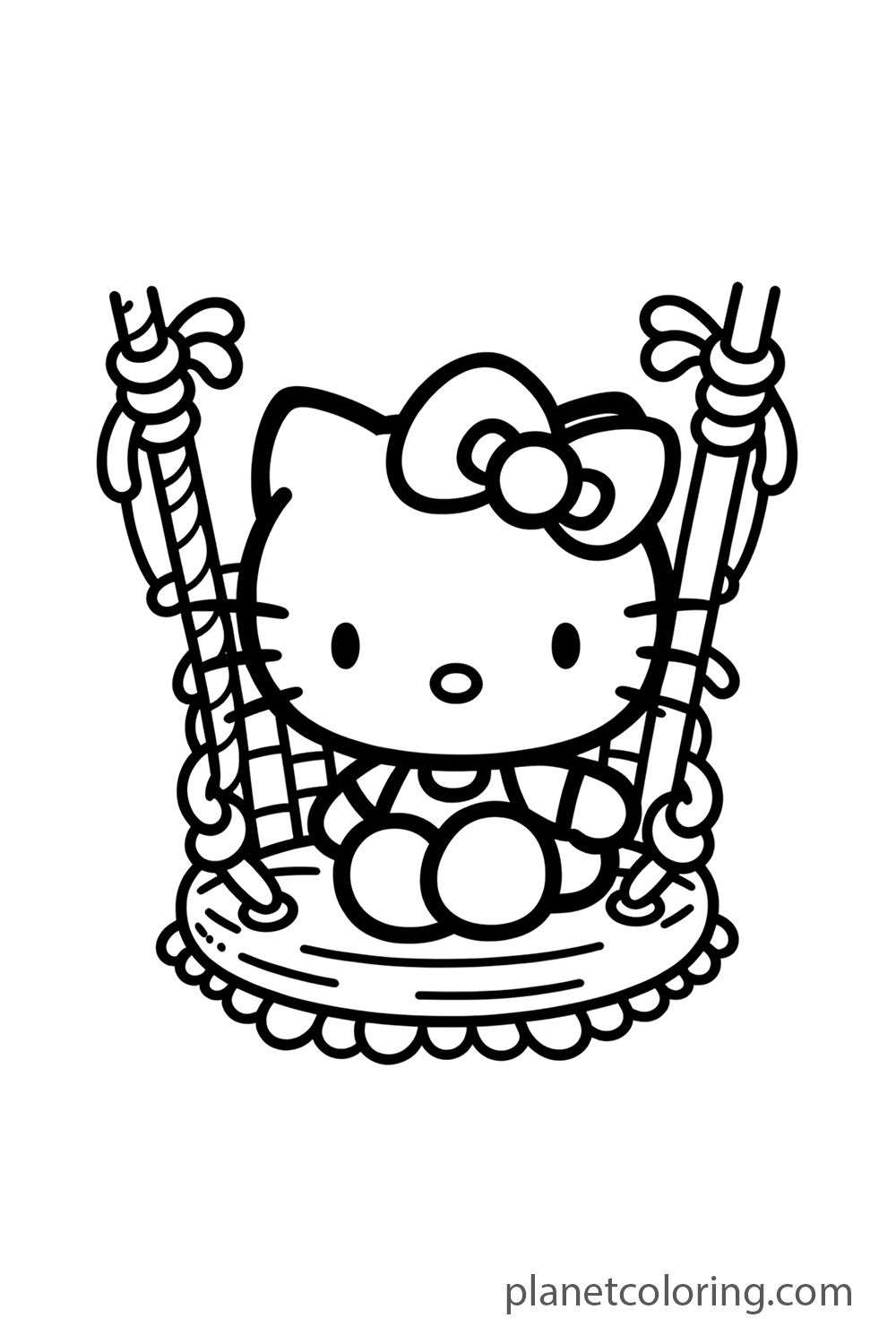 Hello kitty on a swing