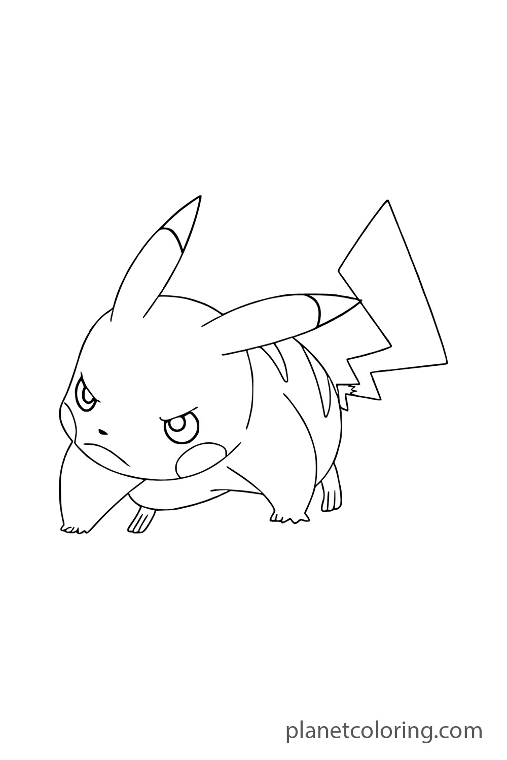 Pikachu with an angry expression