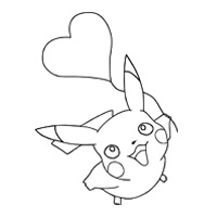 Pikachu with heart balloon