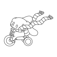 Cinnamoroll riding a bike