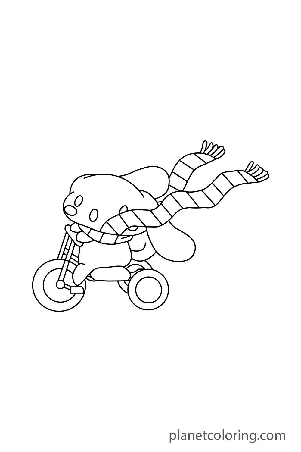 Cinnamoroll riding a bike