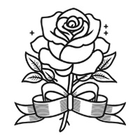 Rose with a ribbon